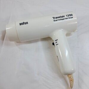 Vintage Braun Travelair 1200 Travel Hair Dryer Dual voltage hairdryer WORKS